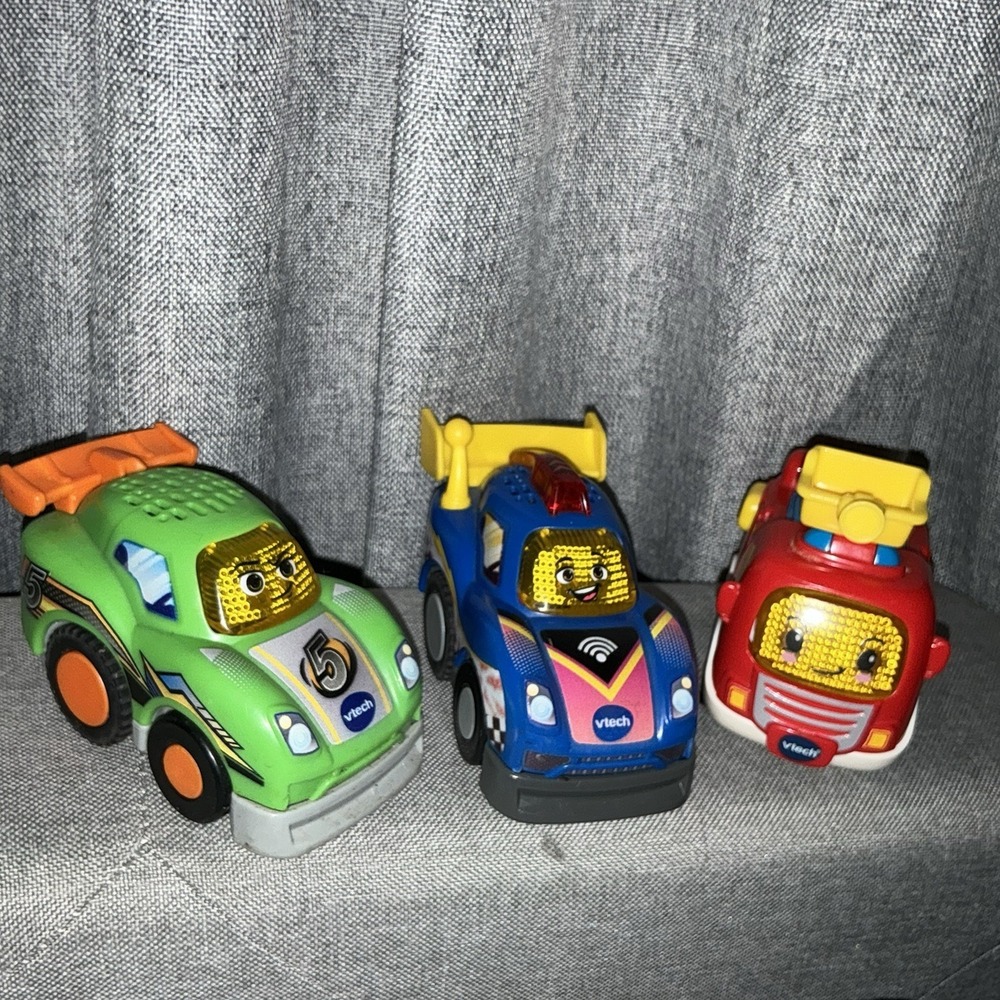 3 Vtech Go‎ Go Smart Wheels Interactive Vehicles Lot Firetruck Racecar Race Car